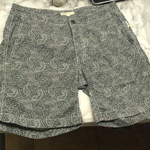 Onia Black and White Paisley Swim Shorts